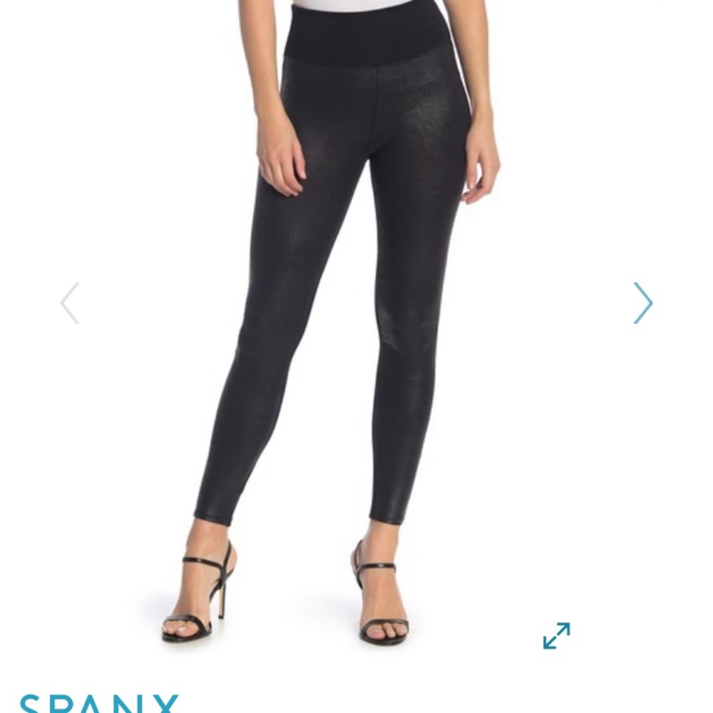 Spanx faux leather panel leggings